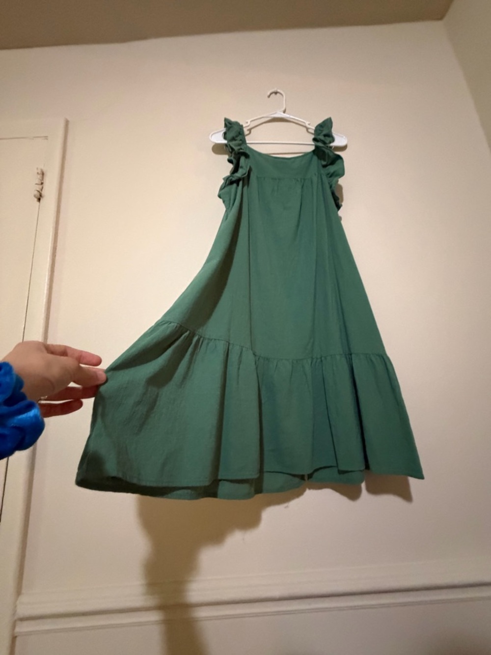 Universal Thread Green Ruffle-Shoulder Button Midi Dress - Picture 3 of 6